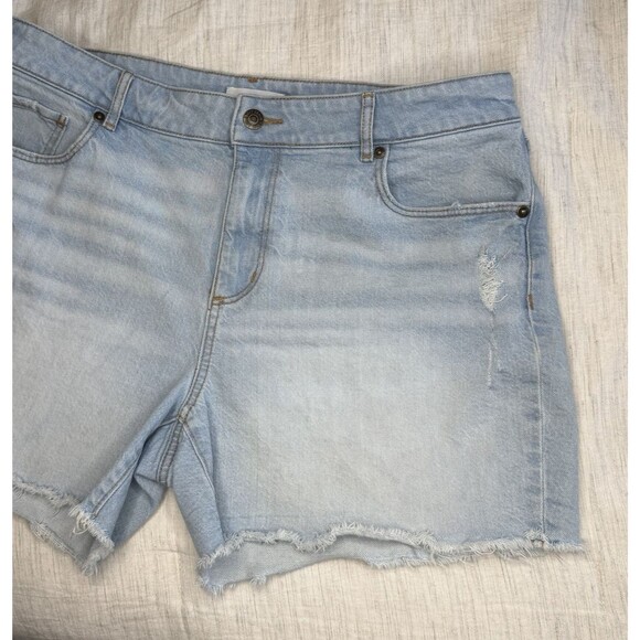 Loft Women's High Rise Denim Cut Off Shorts Light Wash Distressed Size 30/10 - Picture 5 of 14